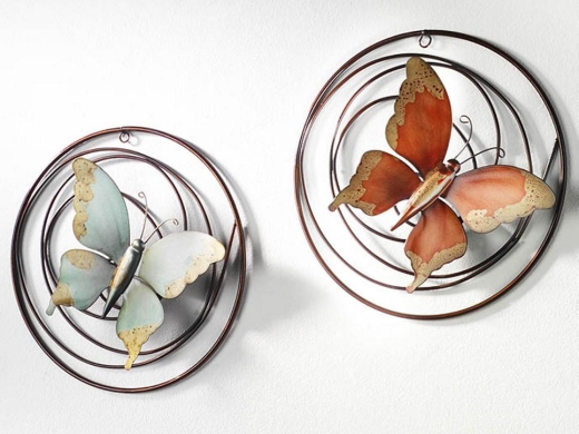 Wanddeko 2 x Schmetterling aus Metall Butterfly Deko