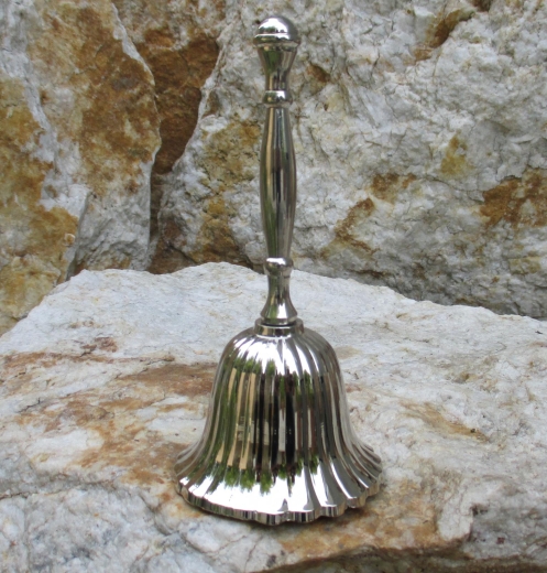 Tee Handglocke Silber Anrufservice Kunststoffgriff Handglocke Schulshop Hotel 