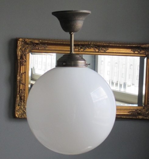 Hängelampe Deckenlampe Art Deco Jugendstil Bauhaus Opalglas Kugel Antik Lampe 25