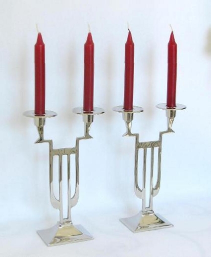 2 Kerzenleuchter Artdeco Jugendstil Kerzenständer Tischleuchter Antik Mes Silber