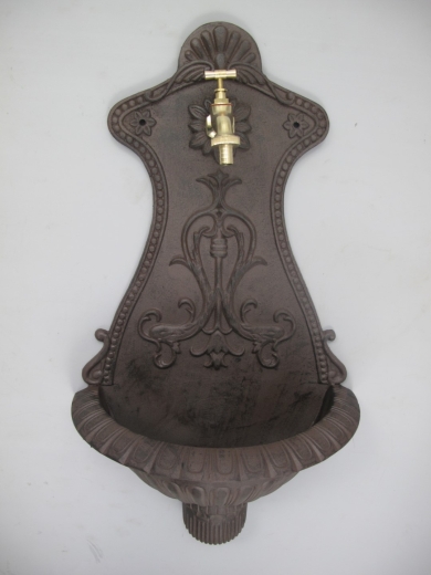Waschbecken Wandbrunnen 65 cm Braun Wandwaschbecken Antik Aluguss