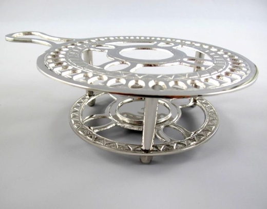 Stövchen Wärmeplatte Edel Silber Tisch Topfuntersetzer Antik Untersetzer Jugendstil