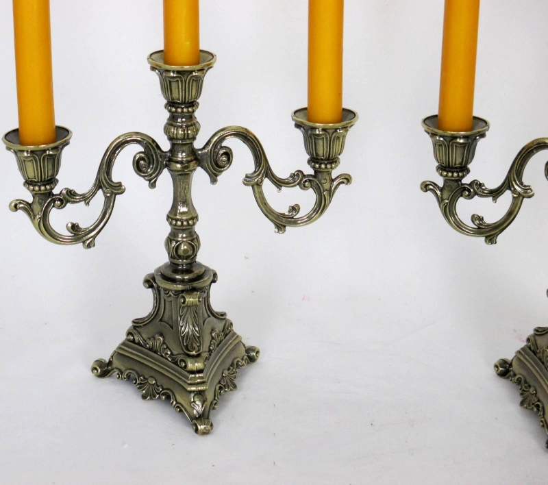 feiner Kerzenleuchter Barock Kerzenständer Kerzenhalter Tisch Leuchter Antik 