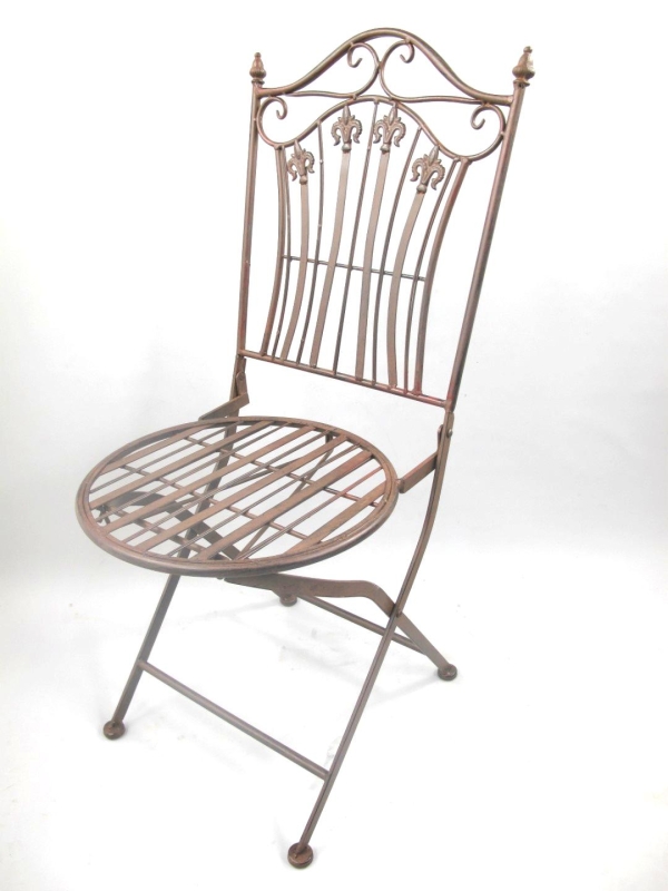 Gartenmöbel Braun Sitzgruppe Metall Eisen 1 Tisch 2 Stühle Balkon