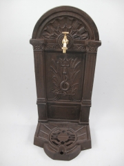 Standbrunnen 83 cm Braun Wasser-Zapfsäule Gusseisen Antik - Stil Gartenbrunnen