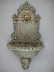 Wall fountain 80 cm brown wall-mounted washbasin antique cast iron