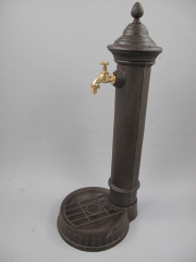 Zapfsäule 80 cm Wassersäule Garten Standbrunnen Antik Braun Gusseisen