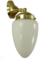 Wandlampe Deckenlampe Messing mit Tropfen Opalglas Lampenschirm Weiss